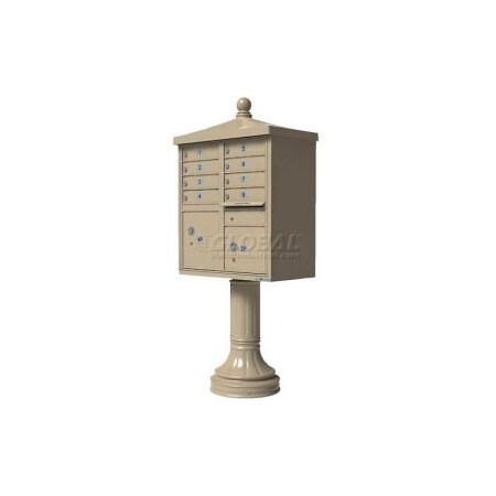 Florence Mfg Co Vital Cluster Box Unit w/Vogue Traditional Accessories, 8 Unit & 2 Parcel Lockers, Sandstone 1570-8V2SD